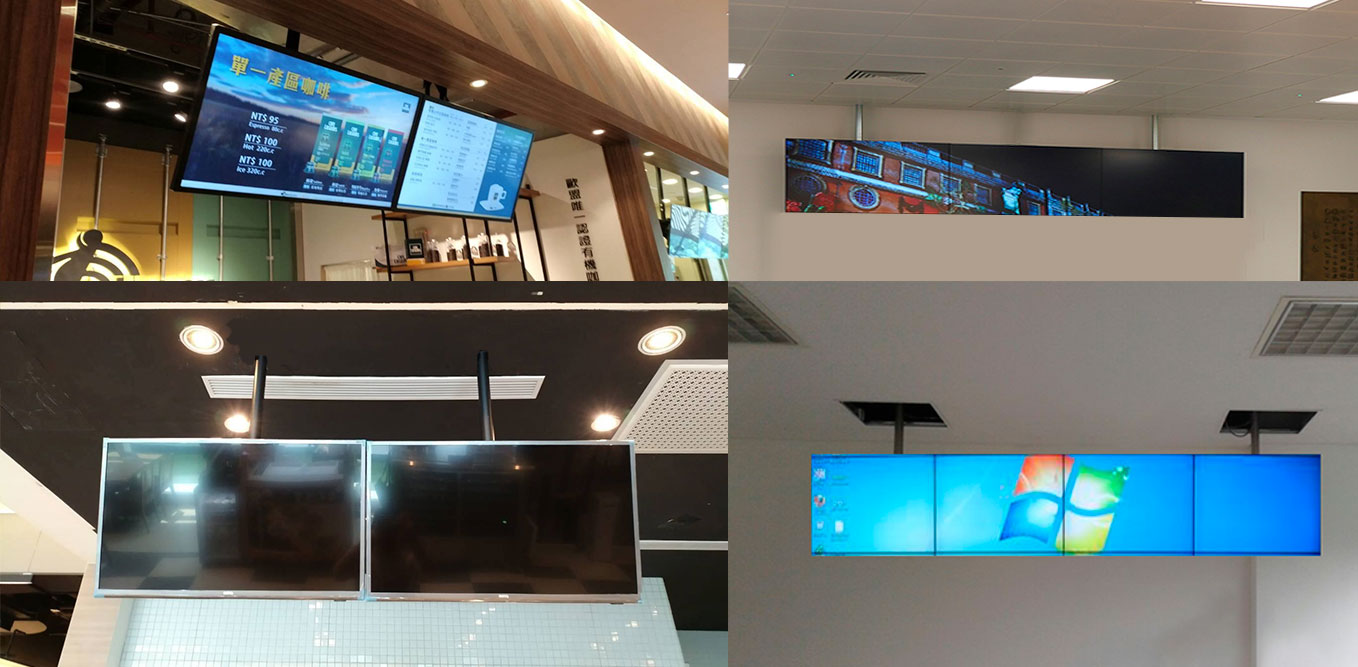 Soporte videowall de techo multipantalla para instalacion de televisores